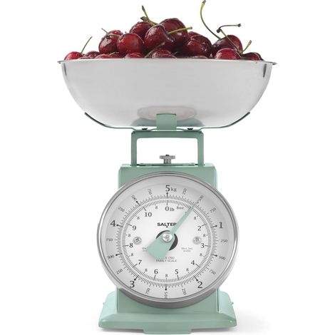 Balance de Cuisine Mécanique Timeless, Capacité de 5 kg, Bol de 1L, Résistant au Lave-Vaisselle, Cadran à Grand Chiffre Facile à Lire, Idéale pour Pesée d'Aliments, Design Élégant, Sauge (1/5)