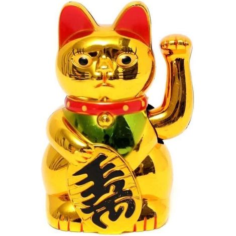 Batterie Chat Chinois Saluant Porte-Bonheur Patte Mouvante Alimenté Bonne Chance