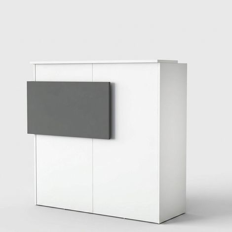 Mostrador de recepción con cajones y estantes 110x40x110 cm Cador (1/5)