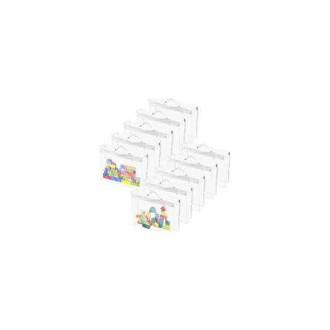 10-teiliges Spielzeugaufbewahrungsbeutel-Set, 40×30×10 cm transparenter PVC-Aufbewahrungsbeutel, durchsichtiger Spielzeugaufbewahrungsbeutel, Spielzeugaufbewahrungsbeutel mit Reißverschluss für Bauste (1/5)