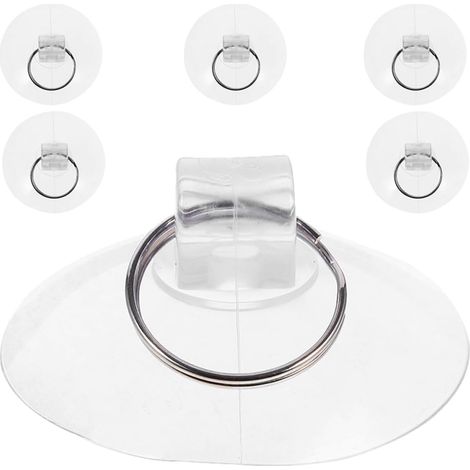 de 6 ventouses transparentes en PVC avec anneaux métalliques (1/5)