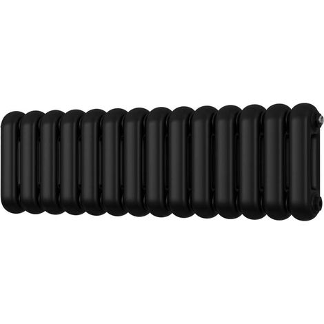 Sherwood - Black Round Top Column Radiator H300mm x W993mm 2 Column