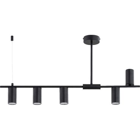 Suspension métal noire moderne 5 spots GU10 URANOS (1/3)