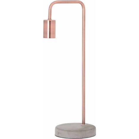 Copper Industrial Lamp With Stone Base - W16 x H47 cm