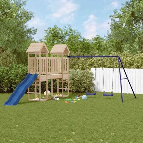 Aire de jeux extérieure : Aire de jeux d'extérieur bois massif de douglas jeu extérieur enfant, aire de jeu jardin, balançoire enfant , pour jardin, usage domestique , enfant 3-8 ans (1/5)