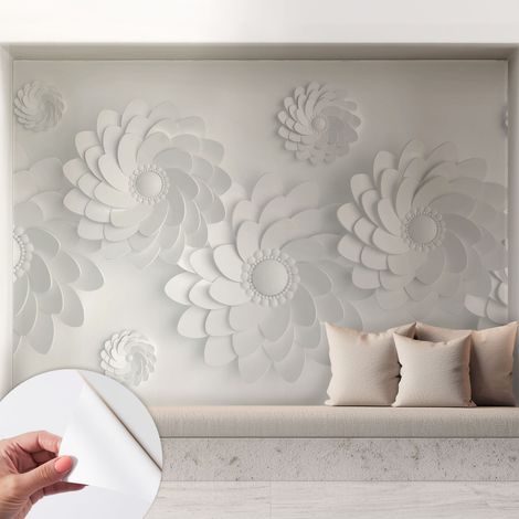 Papier peint autocollant à motifs décoratifs pour salon chambre et bureau Décoration murale élégante avec colle Élégance florale 208x146 cm (1/5)