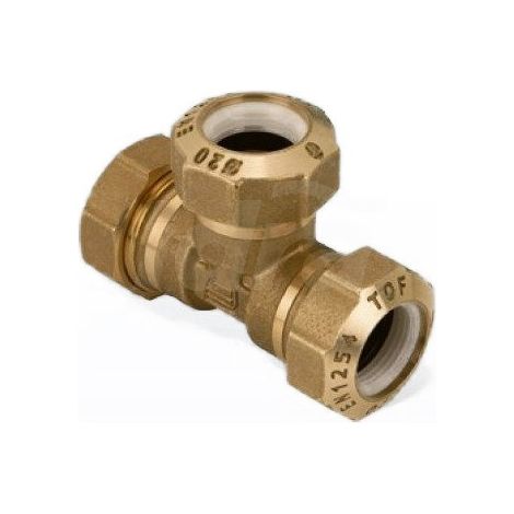 Raccordoa a t intermedio in ottone per tubo in polietilene serie tof-push ø40 EFFEBI