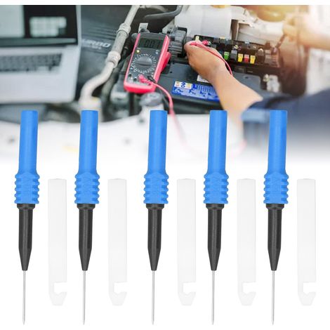 Miniatur-Drahtunterbrecher-Multimeter mit Prüfspitze und 0,7 mm Schutzschlauch, weiße Kappe 30009, verkauft in 5er-Packs (blau). (1/5)