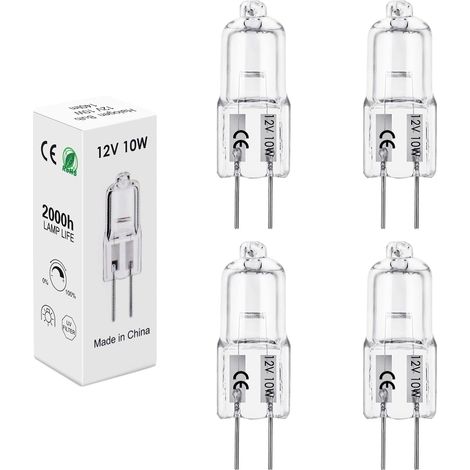4 Ampoule G4, Halogène 12V 10W, Blanc Chaud 2700K, Dimmable, Pour Hotte, Four, Plafonnier (1/5)