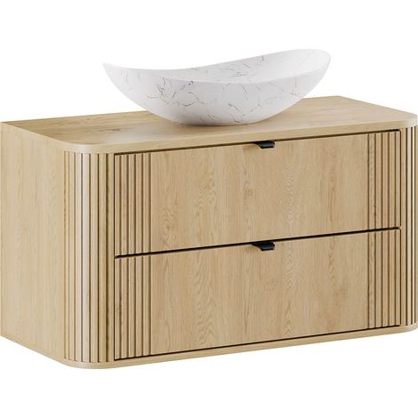 Meuble simple vasque 100cm Mila Bois (1/5)