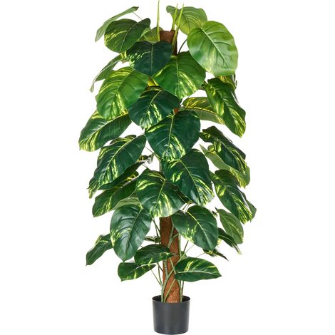 Planta artificial en maceta de material sintético verde y negro 152 cm accesorio decorativo para interiores Dieffenbachia (1/5)