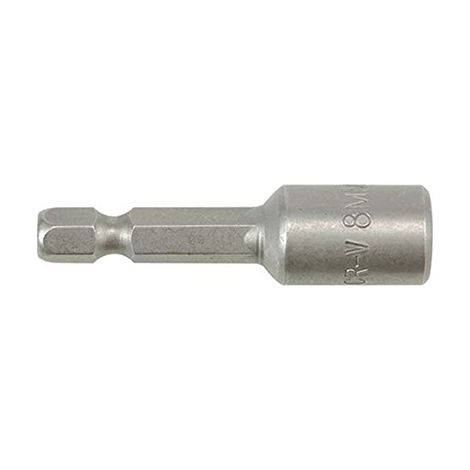 Adaptador con boca hexagonal magnética de 8mm y 48mm de largo con casquillo de 1/4” fabricado en acero (1/2)