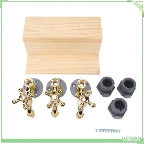 Distributeur de liqueur en bois - FAFEICY - Modèle unique - Bois de pin - 3 porte-bouteilles - Robinet rapide (1/5)