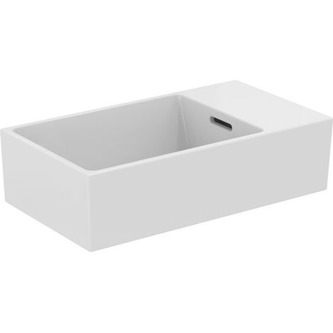 Lave-mains EXTRA 450x250x150mm blanc sans HL, avec trop-plein, étagère à droite IDEAL STANDARD