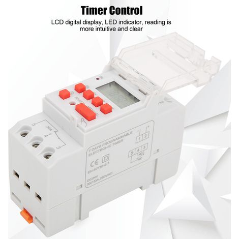 Interrupteur horaire programmable 24V DC 30A, relais temporisé LCD, cycle hebdomadaire 12/24h, marche/arrêt (1/5)
