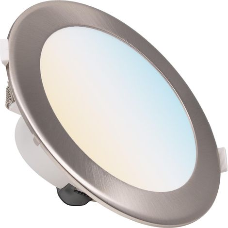 CCT LED Einbaustrahler rund silber 17W Ø174mm 90° Eisen-gebürsteter Aufsatzring (1/5)