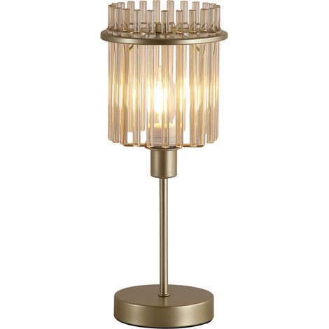 Searchlight Swizzle Lampe de table, dorée, tiges couleur champagne, 1 douille E14