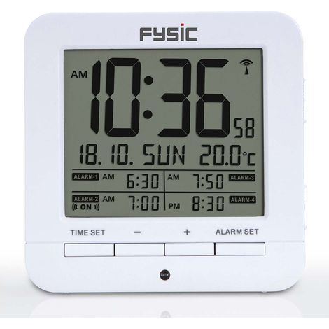 Reloj despertador digital con pantalla de temperatura y señal DCF