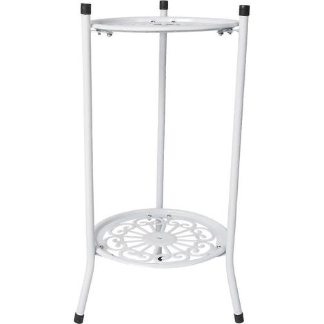 Support à plantes en métal à deux niveaux pour décoration intérieure et extérieure A (1/5)