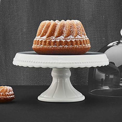 Assiette à Gâteau sur Pied Plastique Blanc M Diamètre 23 cm (1/5)