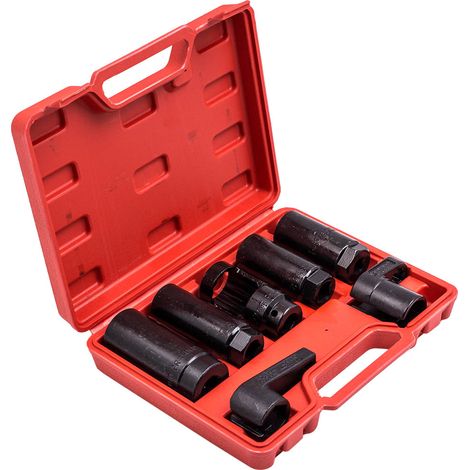 7PCS Oxygen Sensor O2 Removal Oil Pressure Sending Unit Pull Tool Kit 1/2" Drive (1/5)