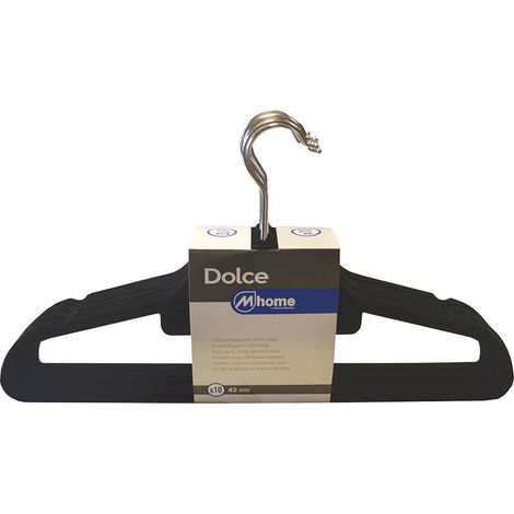 Lot de 10 Cintres en Plastique Finition Velours 42cm (1/2)