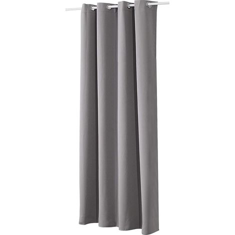 WOLTU 1 pièce Rideau occultant à œillets pour fenêtre Porte, Thermique Isolant, 135x245cm, Gris Foncé VH5877dg