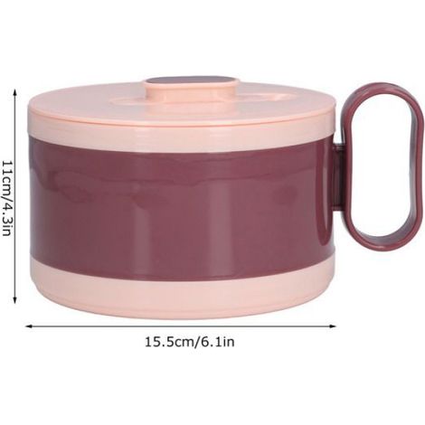 Bol À Ramen - Acier Inoxydable 304 - Double Isolation Thermique - Avec Couvercle - Hauteur 11 Cm - Diamètre 15,5 Cm - 1 Pièce (1/5)