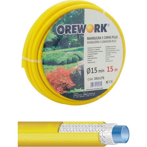 Tubo professionale 5 strati pvc diam 19mm 25mt giallo orework 255177