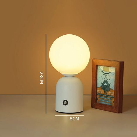 Lampe de bureau LED (lumière blanche 3 couleurs), veilleuse/lampe de bureau rechargeable Type-C (1/5)