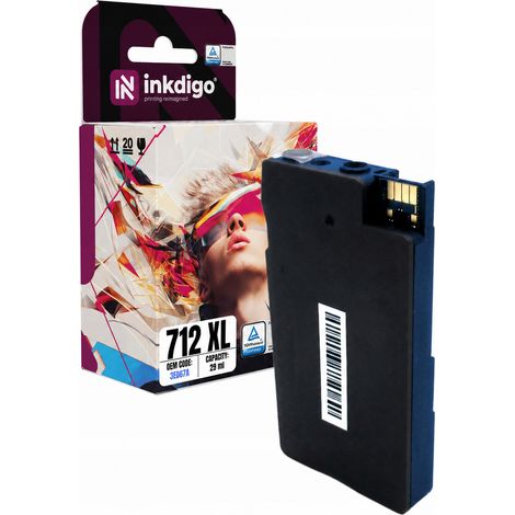 Inkdigo 712 XL Tinte kompatibel mit HP DesignJet Studio 24 Zoll T210, T230 und T250, TÜV-zertifiziert (1/5)