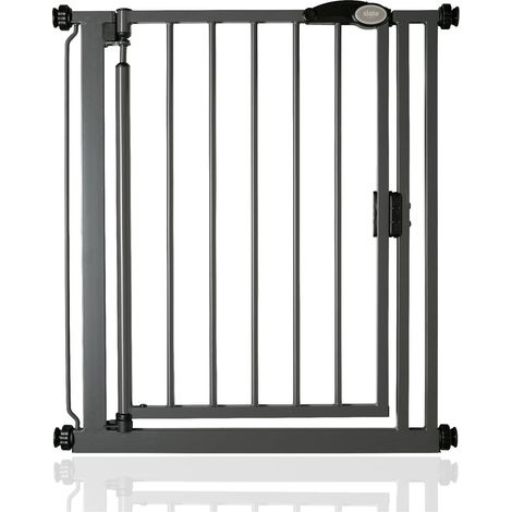 Safetots Barrière De Sécurité À Pression, Étroite, Barrière D'escalier Pour Bébé 68,5cm - 75cm, Couleur Gris Ardoise