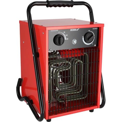 Radiateur soufflant électrique 5 kW 400 V carré rouge pour pièces bien isolées, thermostat, protection contre la surchauffe, trois modes de fonctionnement, contrôle de la température (1/5)