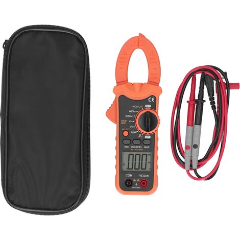 Current Voltage Resistance Clamp Meter LCD Display 1999 Counts NCV True RMS Multimeter with Flashlight