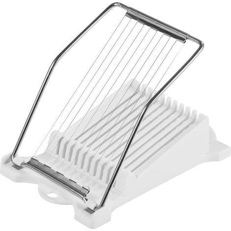 Cortador de queso de acero inoxidable de 10 alambres, cortador de carne manual, cortador de queso, pelador, ideal para cortar jamón, queso y mantequilla. (1/5)