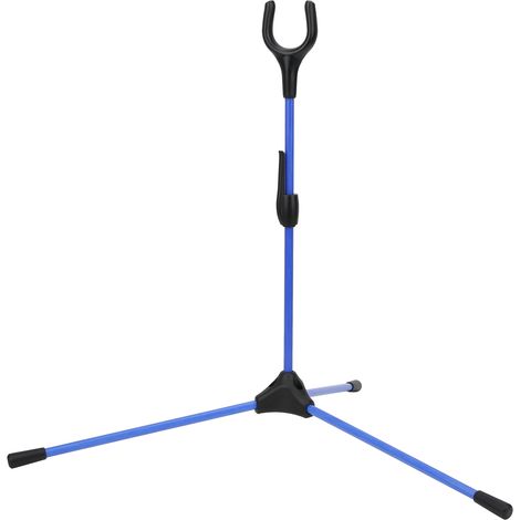 Porte Arc Recurve Bleu, Support Pliable pour Chasse et Tir à l'Arc en Extérieur (1/5)