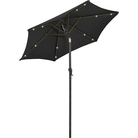 Maison Exclusive - Sonnenschirm mit LED-Beleuchtung Schwarz 200x2 (1/5)