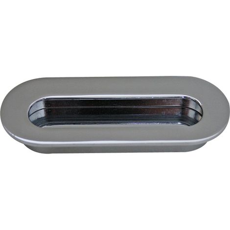Schiebetürmuschel Chrom matt 96mm Lochabstand Einlassmuschel Schubladengriff (1/2)