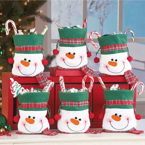 ASTUCEO - Lot de 2 pochettes décor BONHOMME DE NEIGE pour cadeaux de NOEL