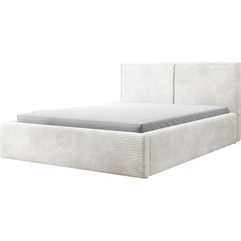 Selsey Doppelbett Farese - Bett mit Polsterrahmen, Cordbezug 180 cm, grau-beige (1/5)