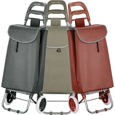 MSV – Chariot de courses pliable 33L – 2 roulettes arrière pour stabilité – Couleurs assorties – Accessoire léger et pratique