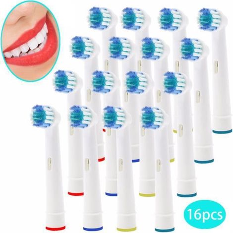 16 Remplacement Brosse à dents électrique Têtes brossettes Précision Clean Oral B Générique SB-17A EB17-4, Fabriqué en Chine (1/4)