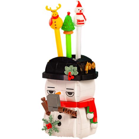 Vier weihnachtliche Bausteine: Bilderrahmen, Stiftehalter, Schmuckständer, kleiner Spiegel, praktisches Puzzleteil, Puzzlespielzeug (1/5)