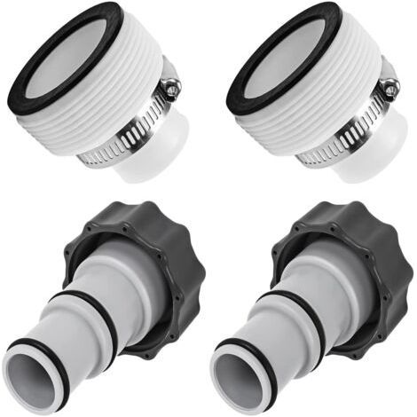 Adaptateur de tuyau de piscine , 2 pair adaptateurs de piscine de rechange, adaptateur de tuyau pour pompe Intex, raccord pour tuyau de piscine de 32mm et 1,5 " 1,25" (1/5)
