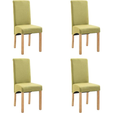 Dining Chairs 4 pcs Green Fabric vidaXL (1/5)