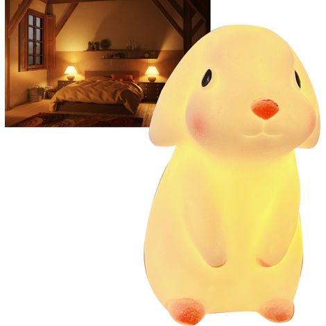Tierförmige LED-Nachtlampe im Cartoon-Stil, modern, dekorativ, für Schlaf- und Wohnzimmer, in Form eines Kaninchens (1/5)