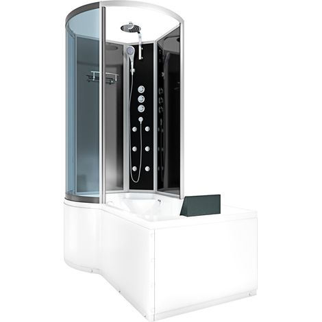Kombination Badewanne Dusche K50-R32 Duschtempel 100x170 cm (1/5)
