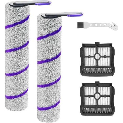 Têtes de remplacement et filtres HEPA compatibles avec les aspirateurs humides et secs Rowenta X-Clean 10 et Narwal S20 Pro,Comprenant 2 rouleau de brosse + 2 filtres + brosse de nettoyage (1/5)