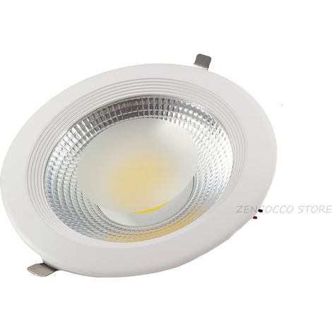 Plafoniera 30W Faretto COB LED da Incasso Tondo 2400lm 220V  Bianco Caldo