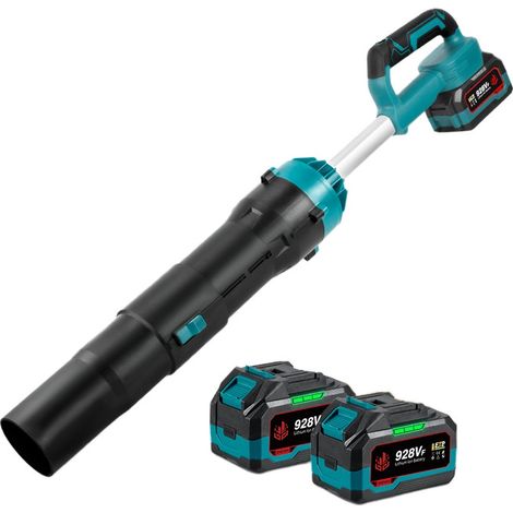 Soplador de hojas inalámbrico 180 m/s, 2000 W, 5 velocidades, motor turboalimentado, con dos baterías 928vf de larga duración para jardines, caminos y terrazas